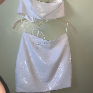 MESHKI White sequin skirt set! Bachelorette party!